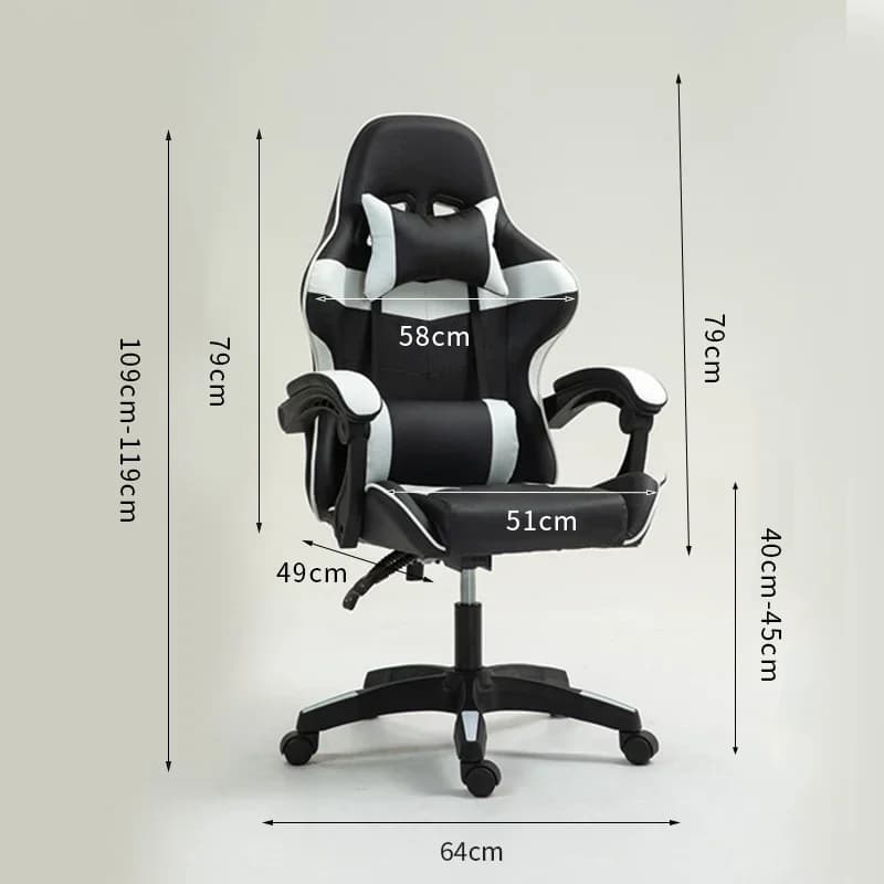 Sedia da Gaming Ergonomica per Ufficio e Computer con Supporto Lombare Regolabile, Schienale Alto Reclinabile, Poggiatesta Girevole e Rete Traspirante
