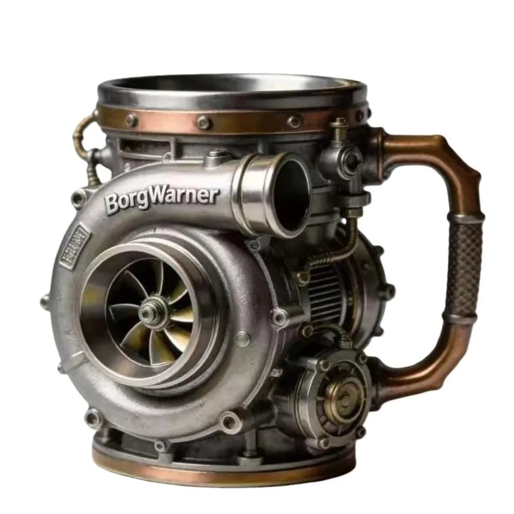 Resin Turbocharger Mug Comfortable Grip Sturdy and Durable 3D Engine Cup Handcrafted Mechanical Element Style Coffee Mug