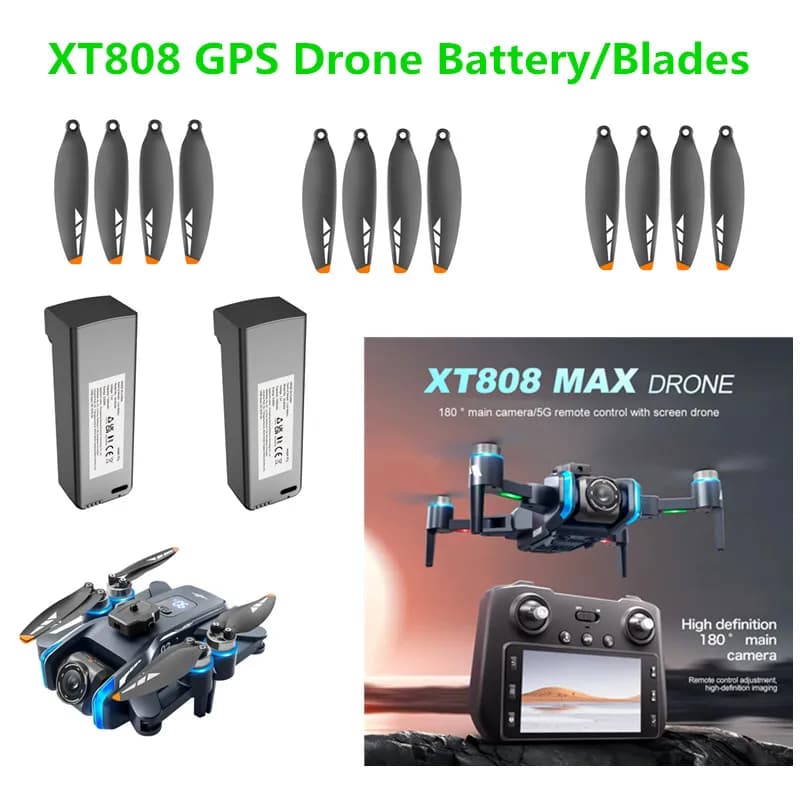 Batteria e Eliche Originali XT808 GPS RC Drone - Accessori e Ricambi XT808 RC Drone 7.4V 1300MAH