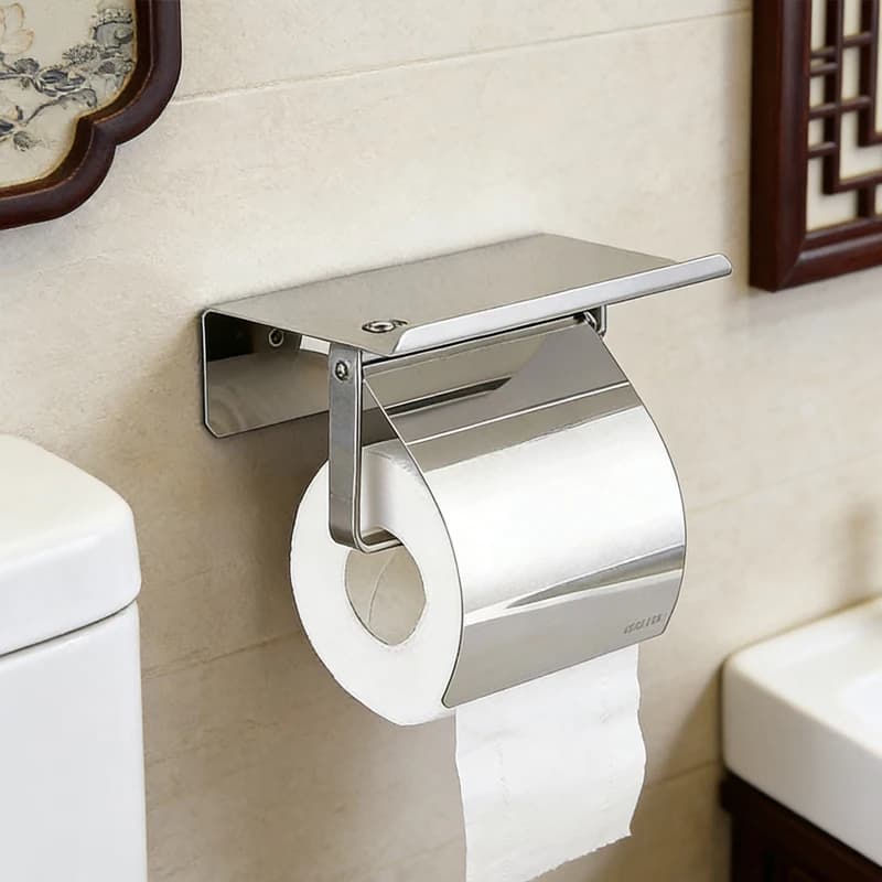 Portarotolo da parete in acciaio inossidabile per bagno e cucina, accessori porta carta igienica portatile