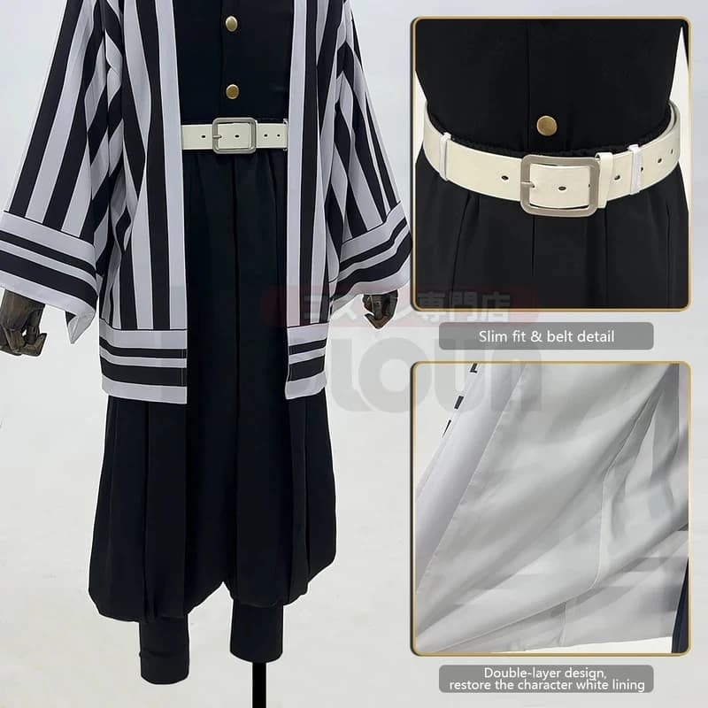 ☆ SunlCos HOLOUN Costume Cosplay Anime Iguro Obanai con Parrucca, Haori Ricamato, Top, Pantaloni Elasticizzati, Cintura e Rete per Capelli a Rosa - Halloween e Natale ☆