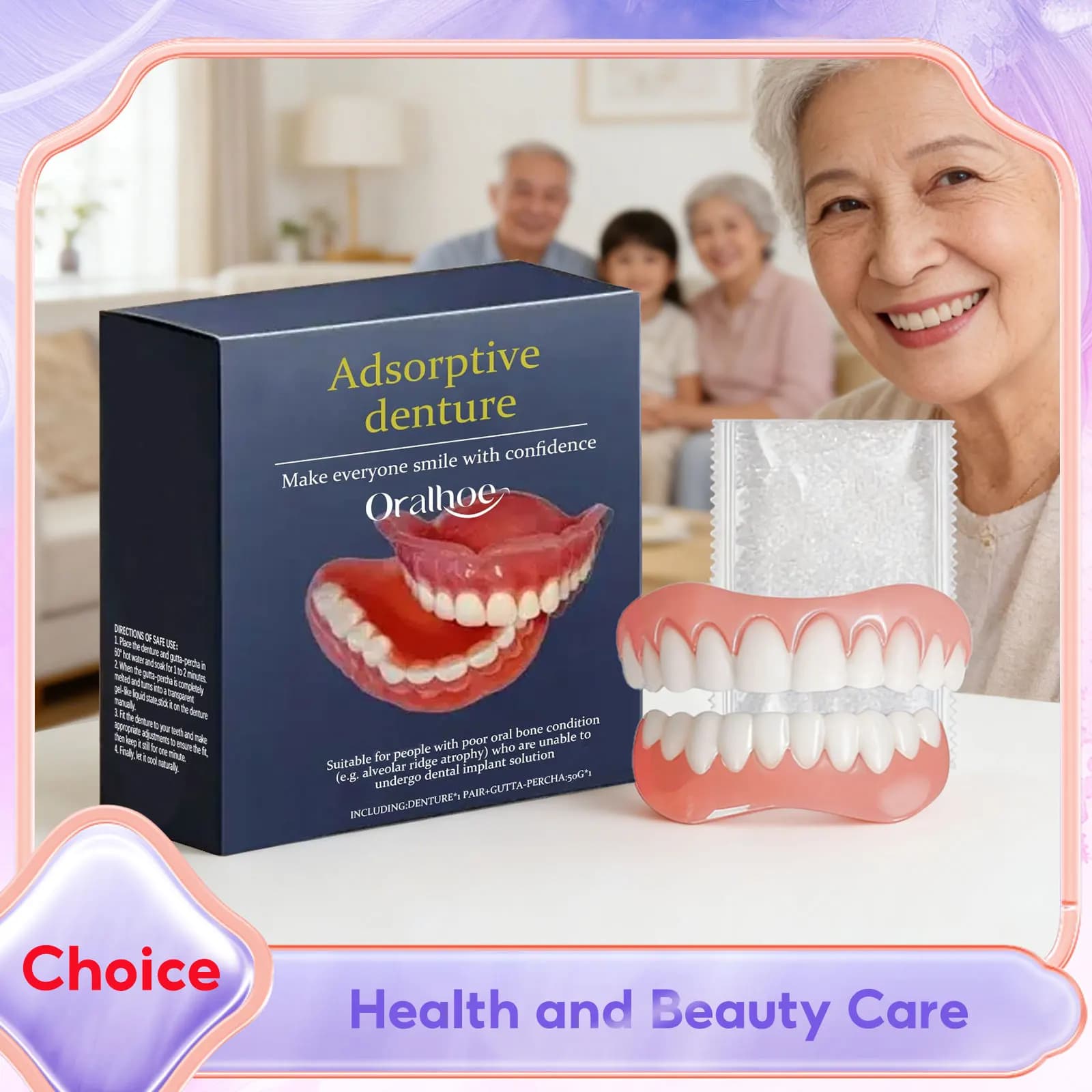 Silicone Protective Teeth-free Protesis Faux teeth Full set Upper and lower dental veneers Temporary cover Whitening Bretelles for prosthesis