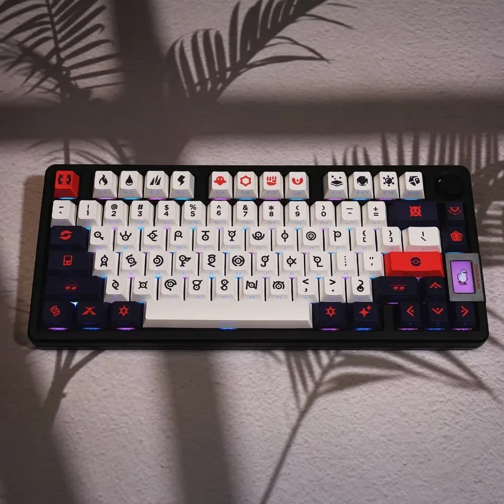 Set di copritasti a tema totem sconosciuto PBT Tappo per tastiera con retroilluminazione laterale con incisione laterale Tappo per chiave Cherry per tastiera meccanica Regalo per ragazzi