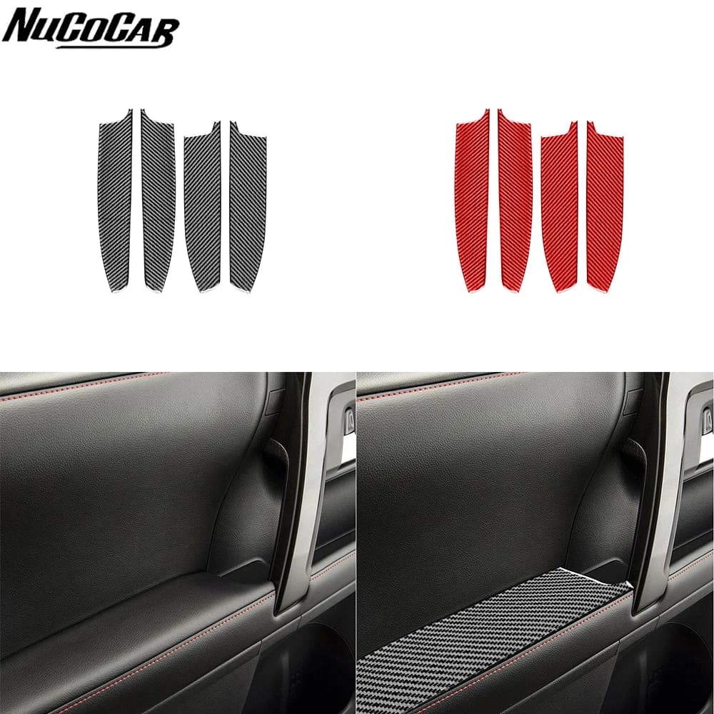 Per Toyota 4runner 2010-2020 Porta in Fibra di Carbonio bracciolo Pannello Trim Striscia di Copertura Accessori Auto Interni Adesivi Decorativi