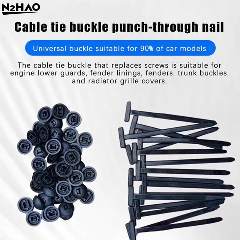100pcs Nylon Universal Cable Tie Buckle Pin And Button Zip Ties Self-Locking Fixed Cables Zip Tie Wire Fastening Straps