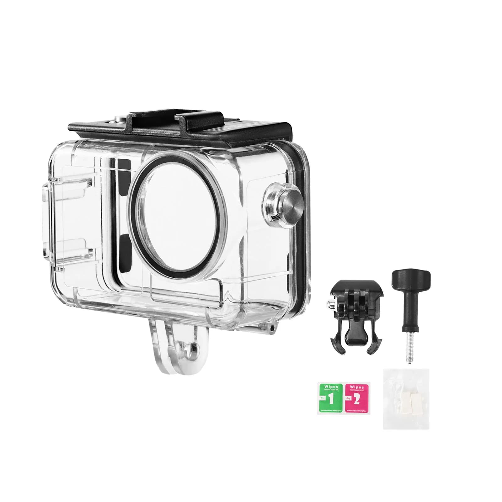 Custodia Subacquea Sigillata Trasparente da 40m Impermeabile Antiappannamento per Fotocamera Sportiva DJI Action 5 Pro/Action 4/3 - Accessori