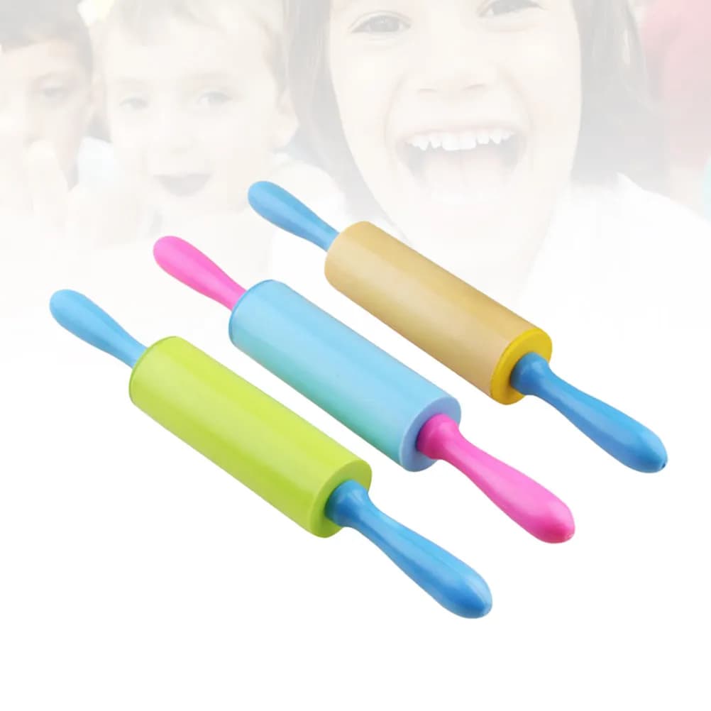 3Pcs Handmade Clay Stick DIY Ultra Light Dough Rolling Pin Tools Kit Extruder Creative Play Easy Grip Early Learning Classroom