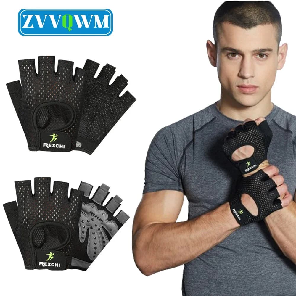 1 pair of breathable finger gloves for women's workout gloves padded with palm padded gym force training gloves