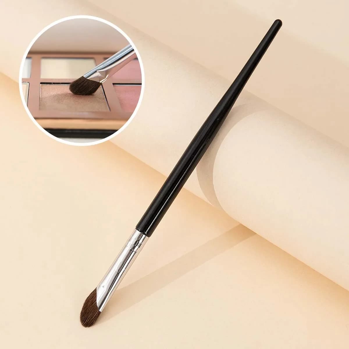3D brush for nose shading, brush for face contour, brush for blush with soft head, Korean cosmetics, beauty tools for female face.