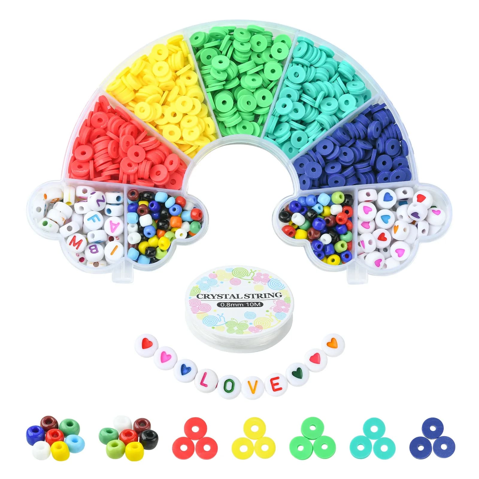 Circa 900 pezzi 5 colori fatti a mano perline di argilla polimerica colorate 6mm perline rotonde piatte di argilla Heishi per la creazione di gioielli fai da te