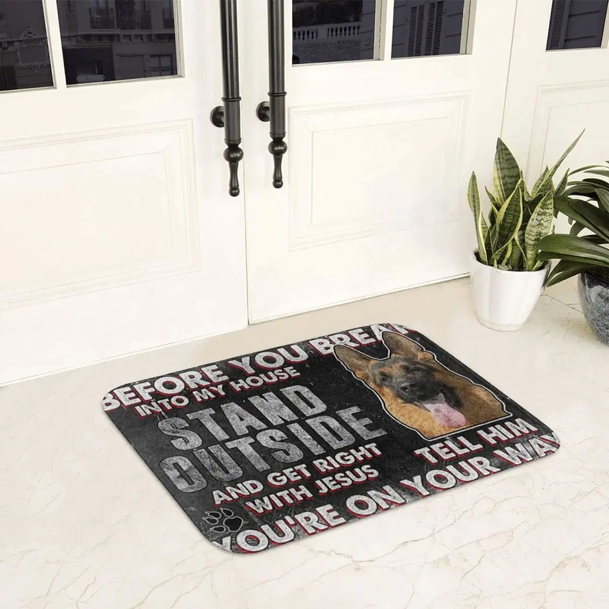 Pastore tedesco Aninals Dog Home Rules Zerbino antiscivolo Tappetino Tappeto per ingresso cucina Casa Soggiorno Tappetini