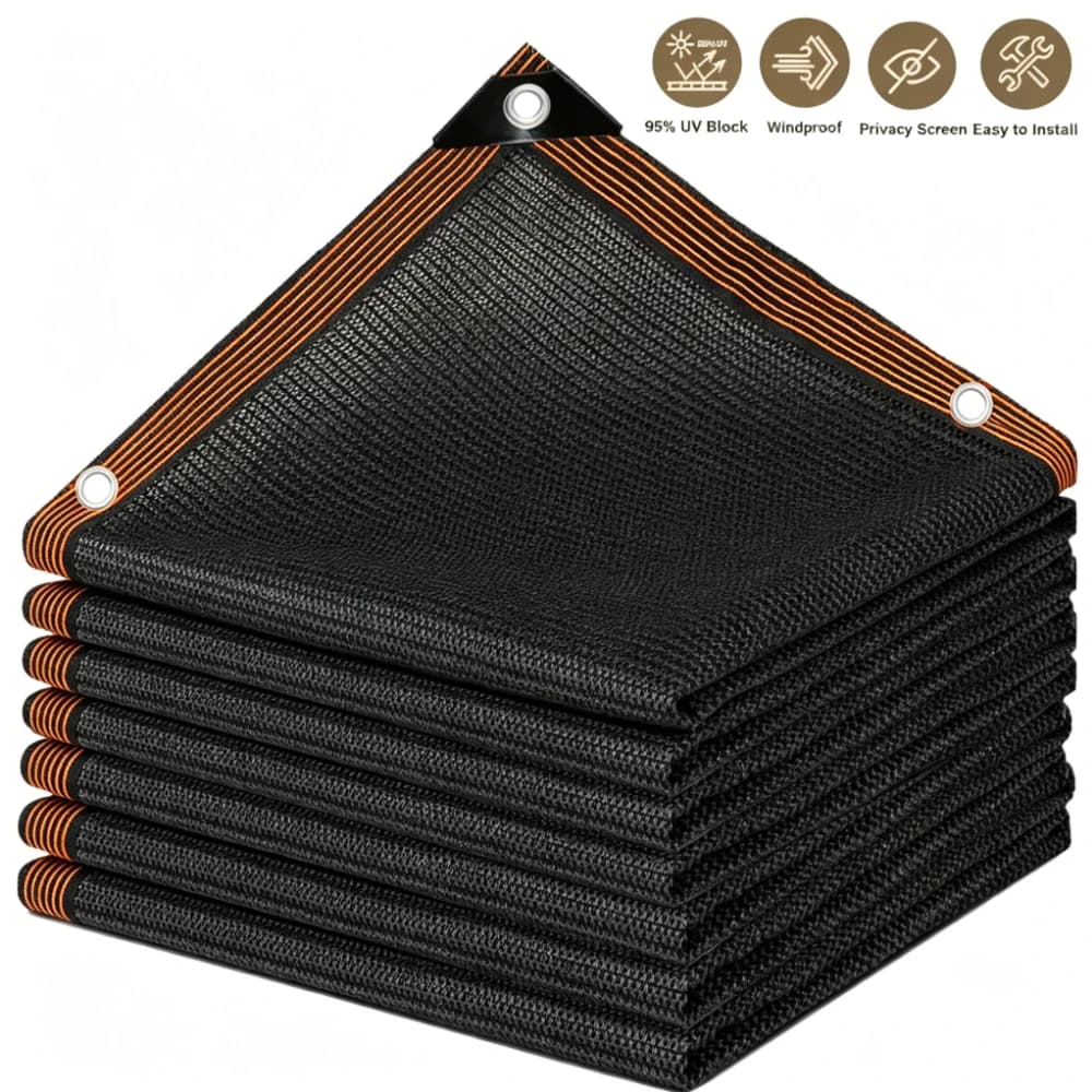 50% Sun Shade Cloth with Grommets Outdoor Patio HDPE Sunshade Net Canopy Screen Cover Durable Mesh Tarp Garden Sun Shade Netting