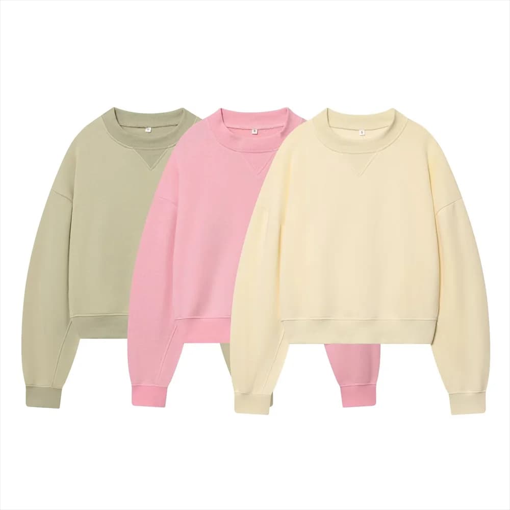 New Women's Short Sweatshirt 2026 French Casual Edition with Neckline, Discounted Spalles and Long Sleeves