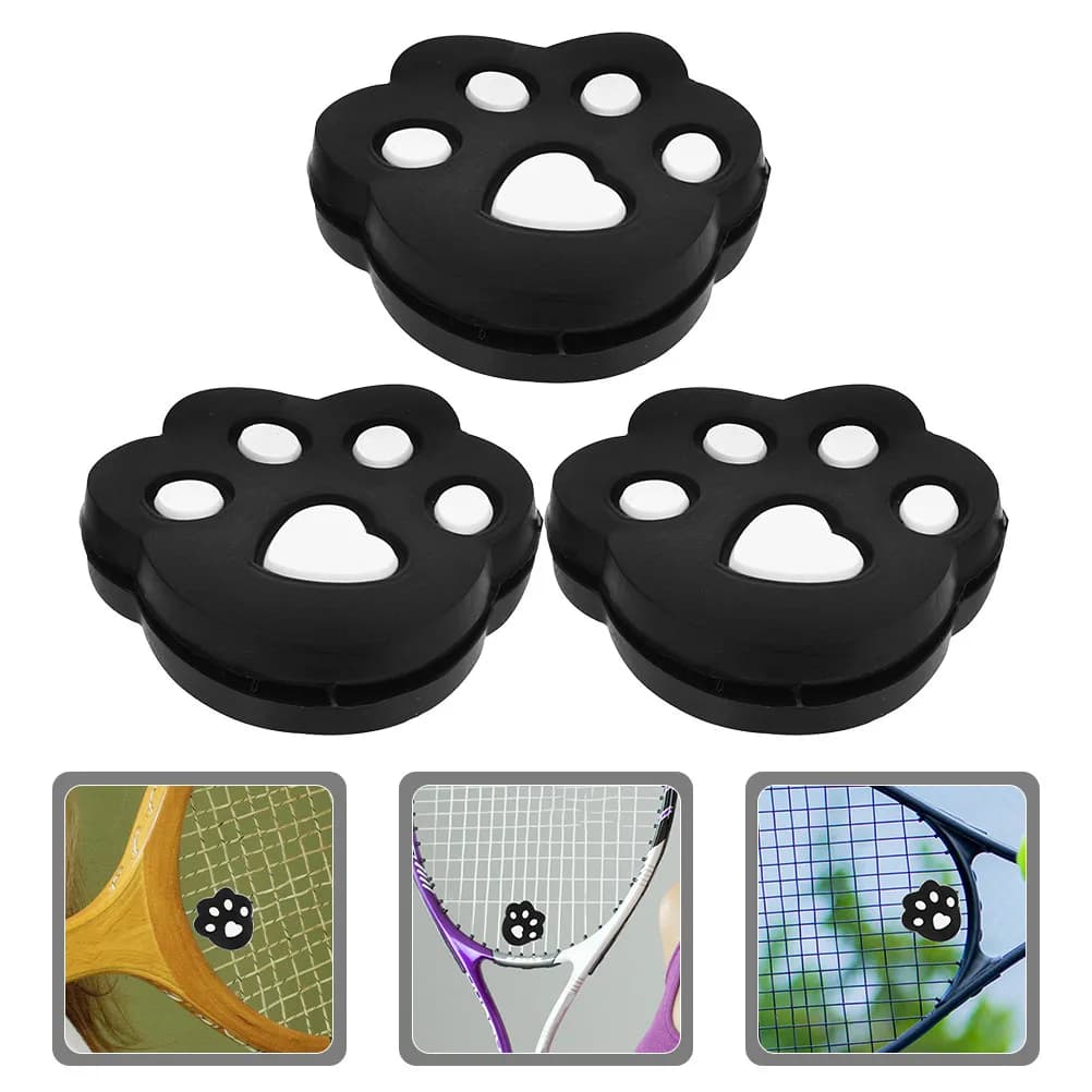 Set di 3 Ammortizzatori per Racchetta da Tennis a Forma di Zampa, Antivibrazioni in Silicone Leggeri e Compatti
