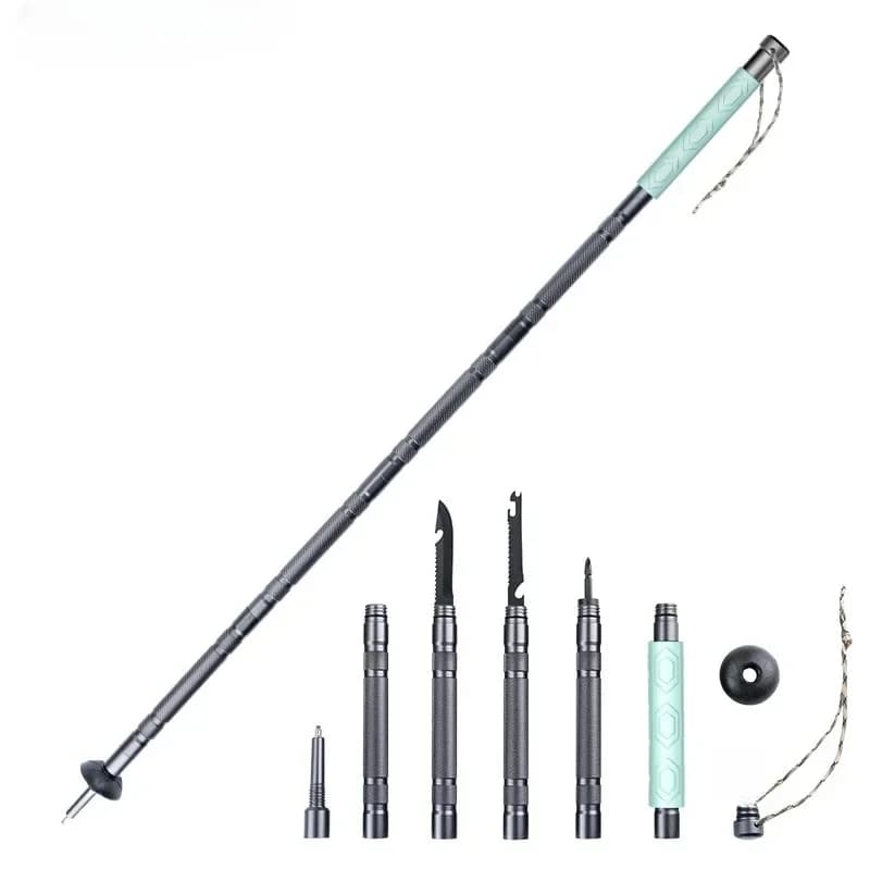 1pcs Aluminum Outdoor Hiking Anti Shock Walking Sticks Telescopic Trekking Climbing Poles Ultralight Walking Canes 135CM