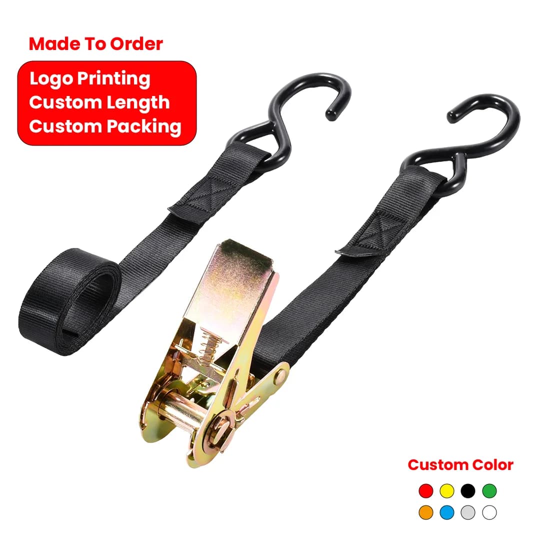 1 Inch 25mm 800kg Heavy Duty Belt Belt Belts with S Hook for Retractable Belts for Motorcycle Cargo Ribbon