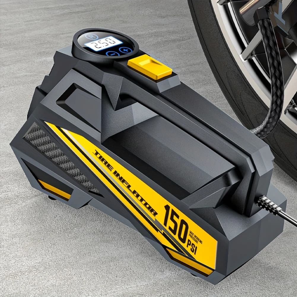 Pompa Gonfiabile Portatile 150PSI con Luce LED, Gonfiatore per Pneumatici Auto con Display Digitale, Pompa Elettrica per Auto, Biciclette e Palloni
