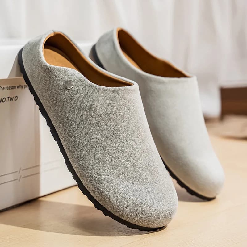 Men Casual Shoes for Outdoor Wear Resistance One Foot Lazy Shoes Half Toe Slippers Breathable Lightweight Outdoor Walking Shoes