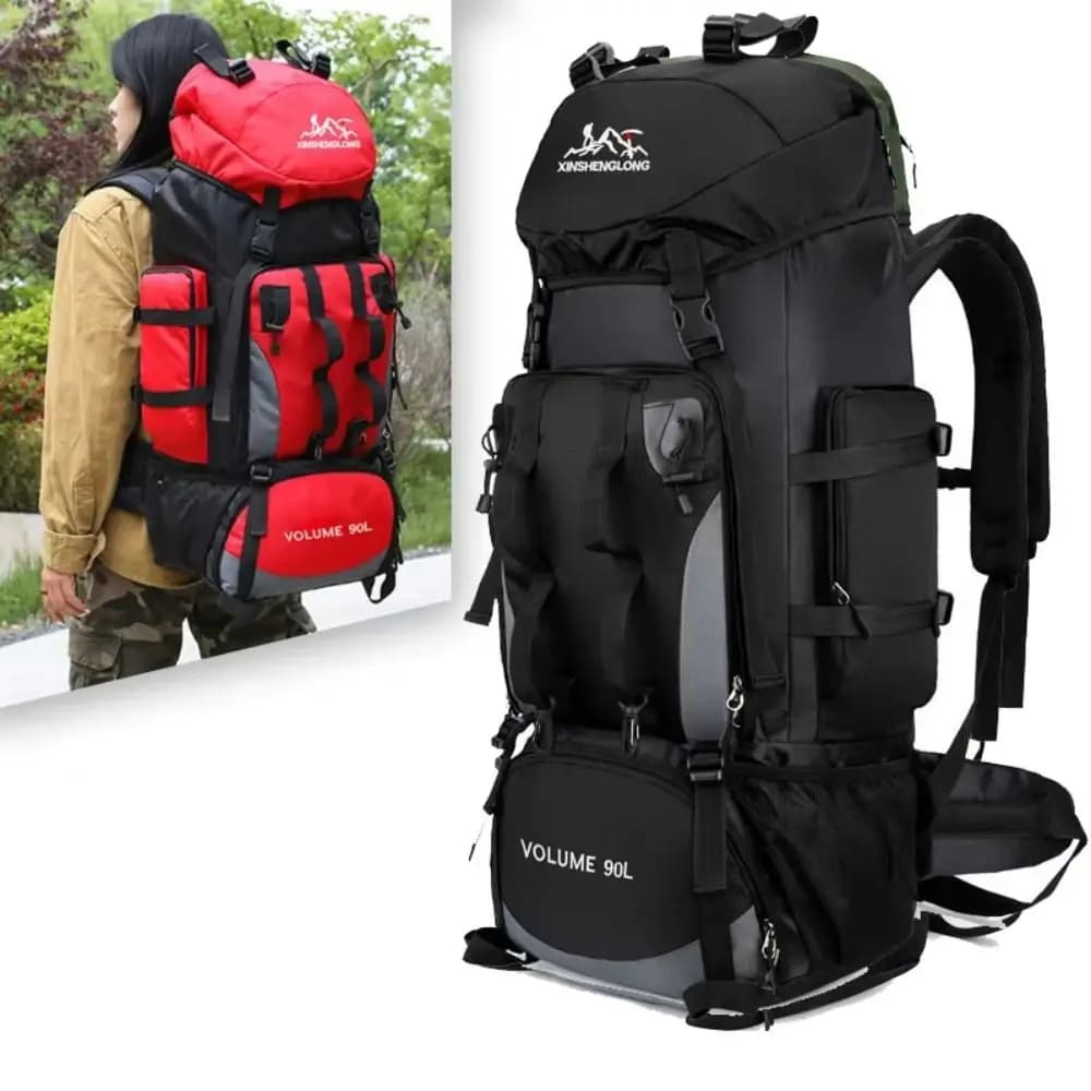 New Oxford Cloth Mountaineering Bag Water Repellent 90L Large Capacity Oxford Cloth Backpack Travel Bags Mountaineering Hiking