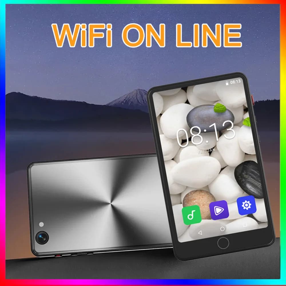 Lettore MP3 multifunzionale da 16 GB con altoparlante per fotocamera Full Touch Screen 5.0, display IPS da 4,0 pollici Riproduzione video MP3 Wifi portatile