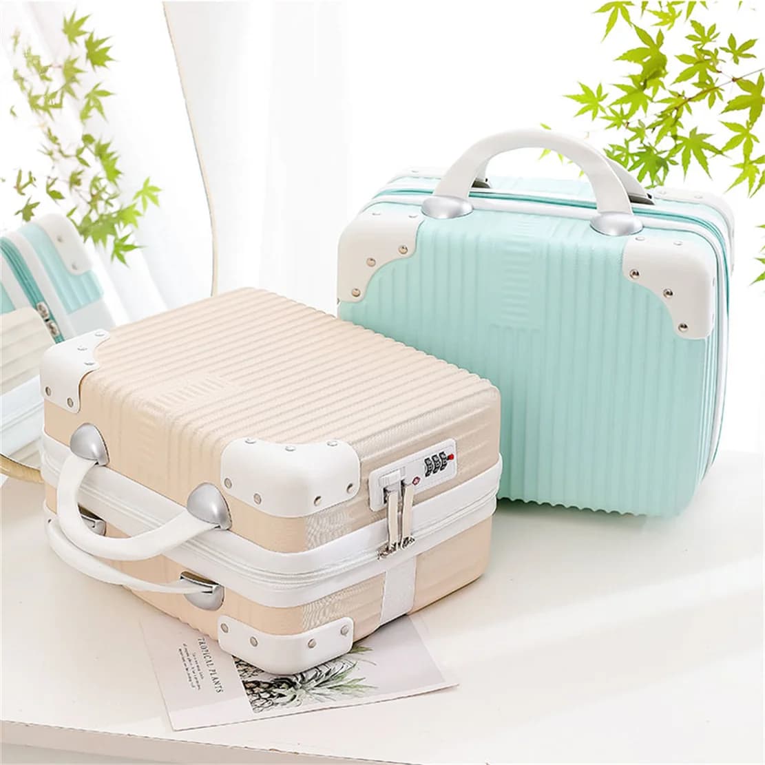 1 pezzo di valigia carina da 14 pollici piccola custodia per cosmetici per ragazze fresche mini borsa regalo per riporre le mani souvenir