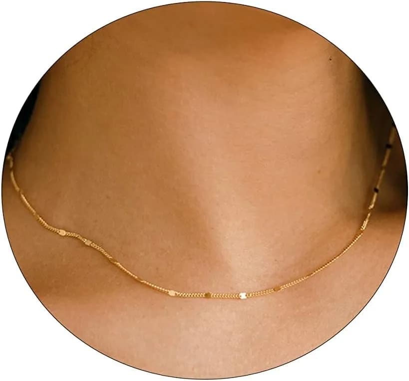 Collana a Catena con Ciondolo Satellite Placcato Oro/Argento, Punti Brillanti, Gioiello Raffinato per Donne