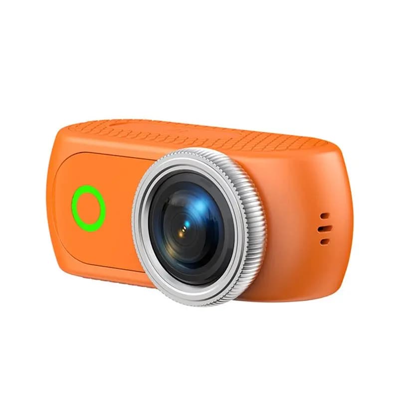 ABZZ-Compact Panoramic Action Camera With Magnetic Neck Strap Anti-Shake Wifi Thumb Action Camera For Outdoor Sports Camera