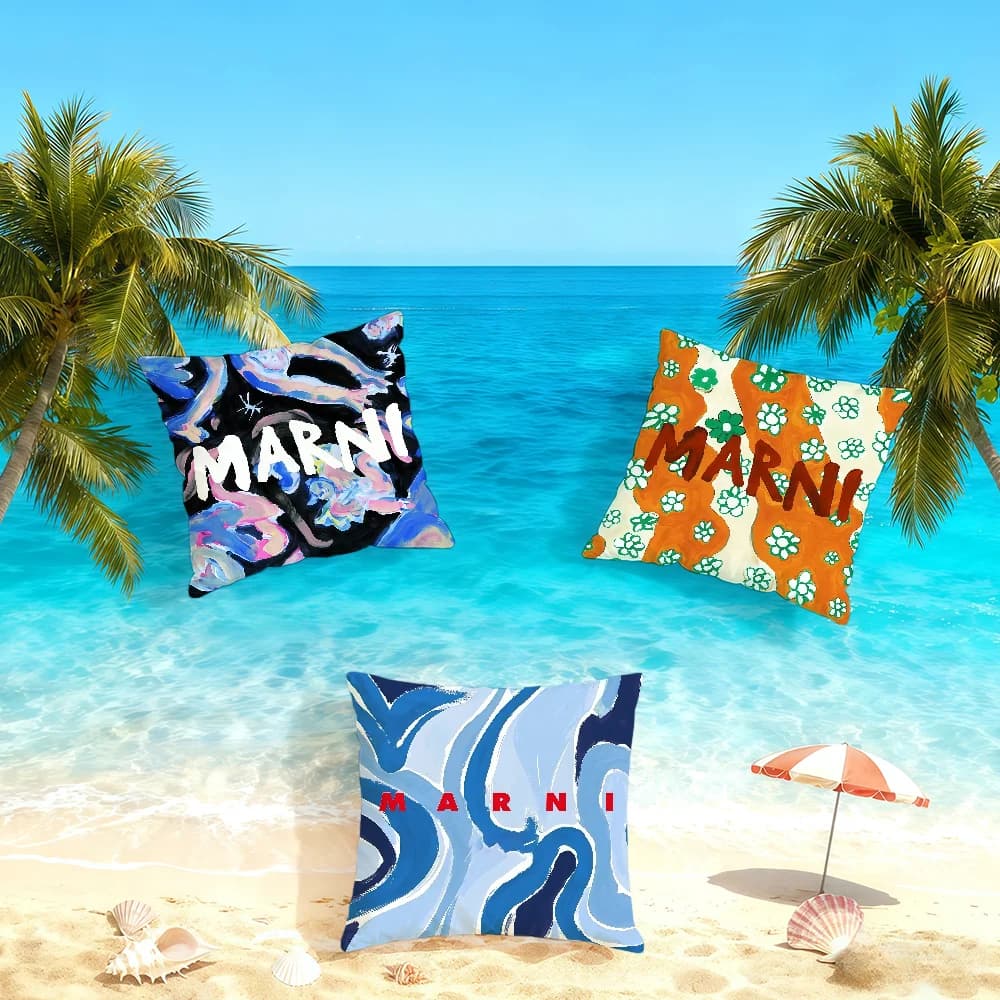 Fashion Logo M-Marni-ES cushion cover Home Bedding Sofa living Room pillowcase Simple Soft Skin Cushion Cover Party Gift