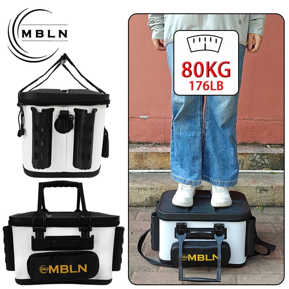 MBLN Fishing equipment box 30 litre fish bucket EVA bait box 2 mm thick toolbox Max 80 kg