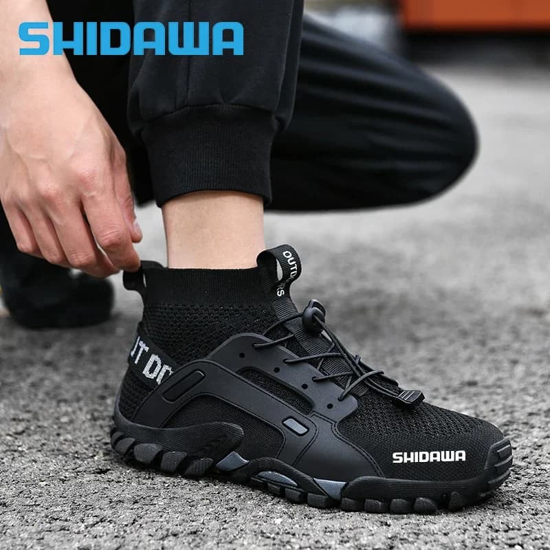 Scarpe da pesca traspiranti da uomo di marca, scarpe da alpinismo all'aperto, scarpe a monte, sport per il tempo libero, scarponi da trekking, trampoliere, nuove