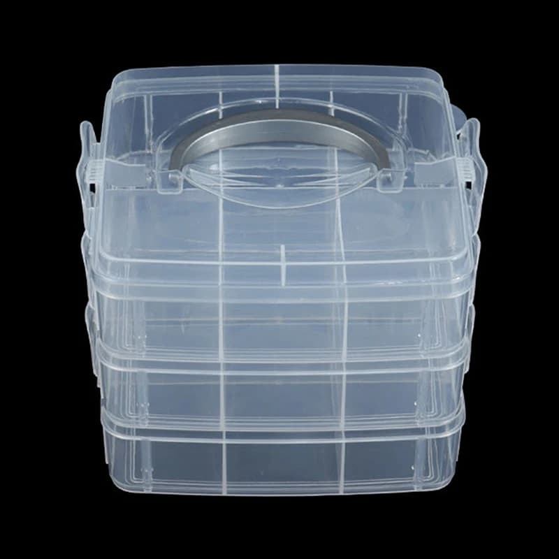 C 1PC new 3-layer 18 Grid Transparent Storage Box Detachable Plastic Box Toolbox Toy And Accessory Storage Box