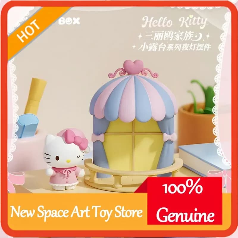 Sanrio Balcony Series Blind Box Fridge Magnet Luminous Hello Kitty Night Light Home Decoration New Year's Gift House for Fans of Souls and Manga