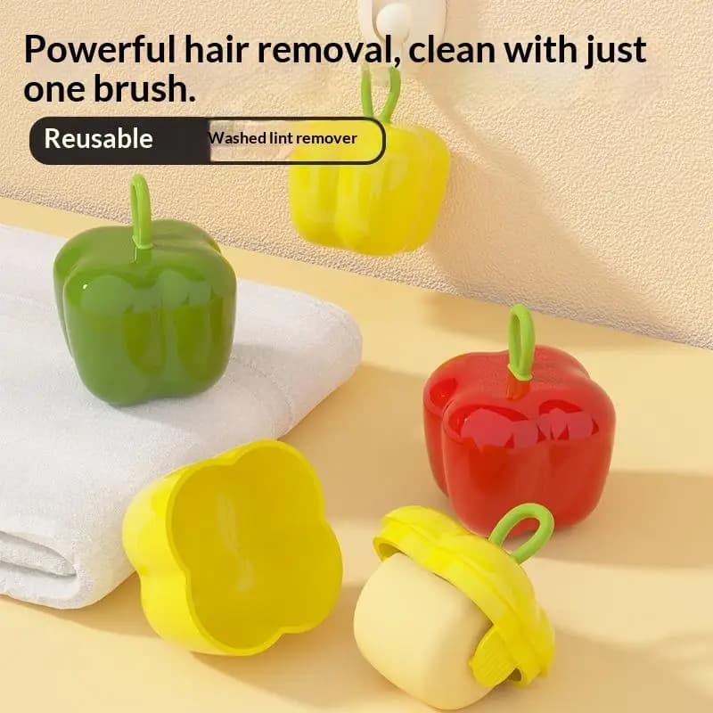 Washable Lint Roller Pepper-Shaped Multipurpose Pet Hair Roller Compact Pet Hair Remover Sticky Ball Dust Roller Brush