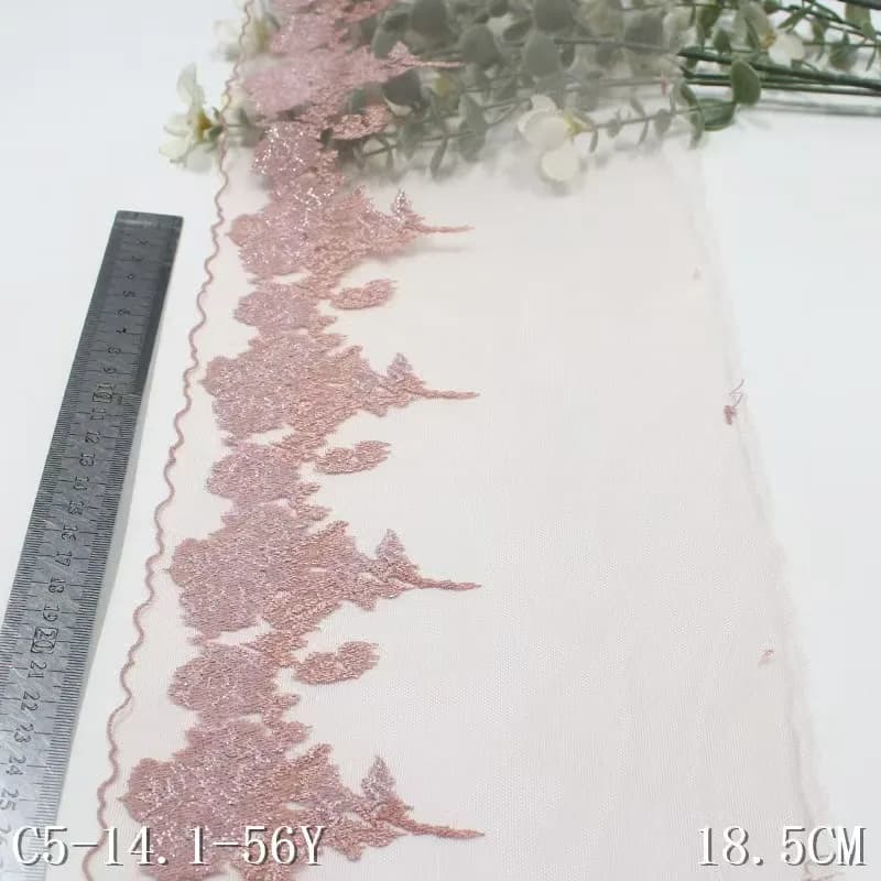 1 Yard 18 cm di larghezza Cammello Poliestere Maglia morbida Ricamo Rifiniture in pizzo Accessori per abiti Tessuto di pizzo Artigianato per cucire Materiale per bambole