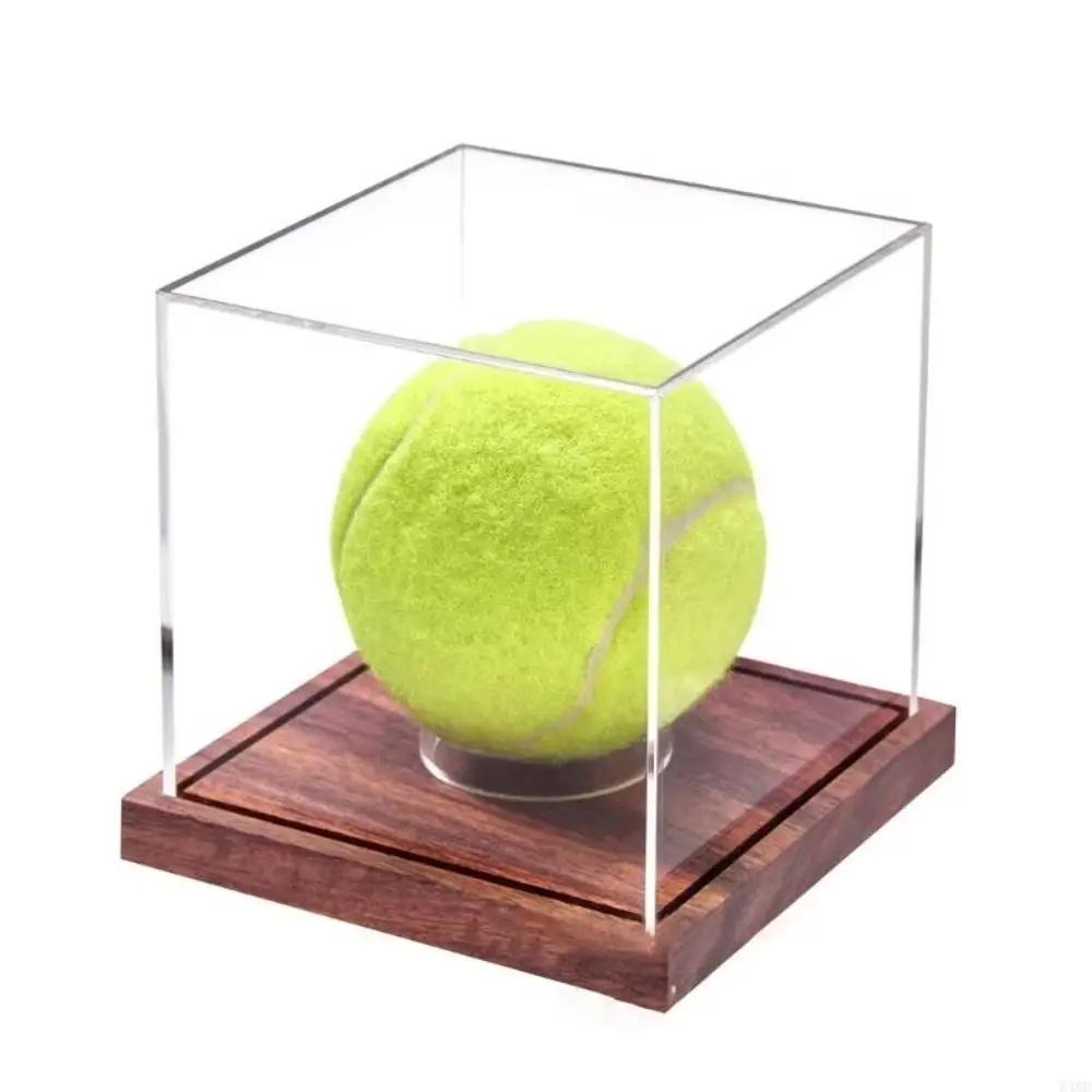 Vetrina da baseball in acrilico di qualità con base Scatola da baseball antipolvere Sport di squadra Porta baseball trasparente Pallina da golf da tennis
