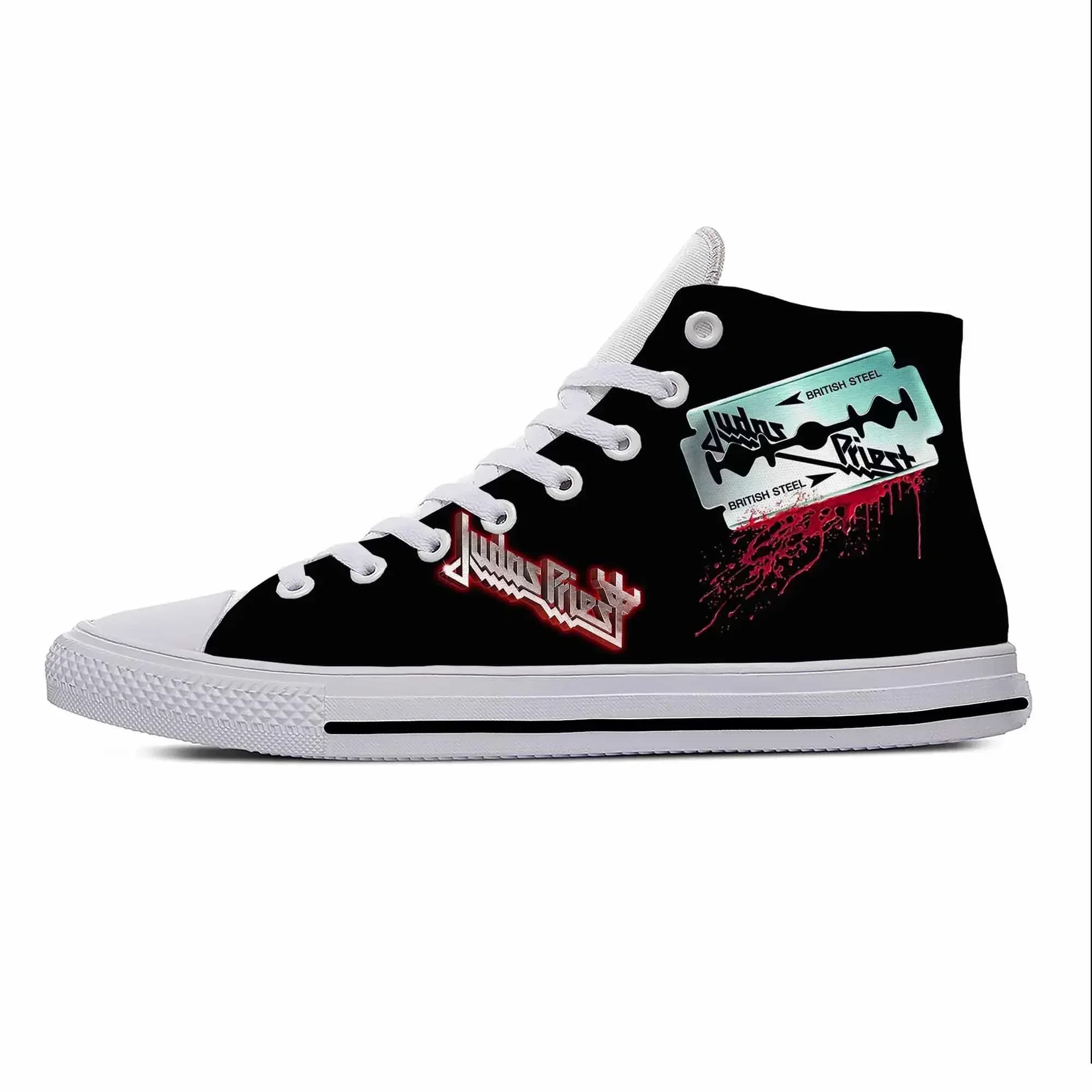 Priest Heavy Metal Rock Band Music Judas Fashion Casual Cloth Shoes High Top Lightweight Breathable 3D Print Men Women Sneakers