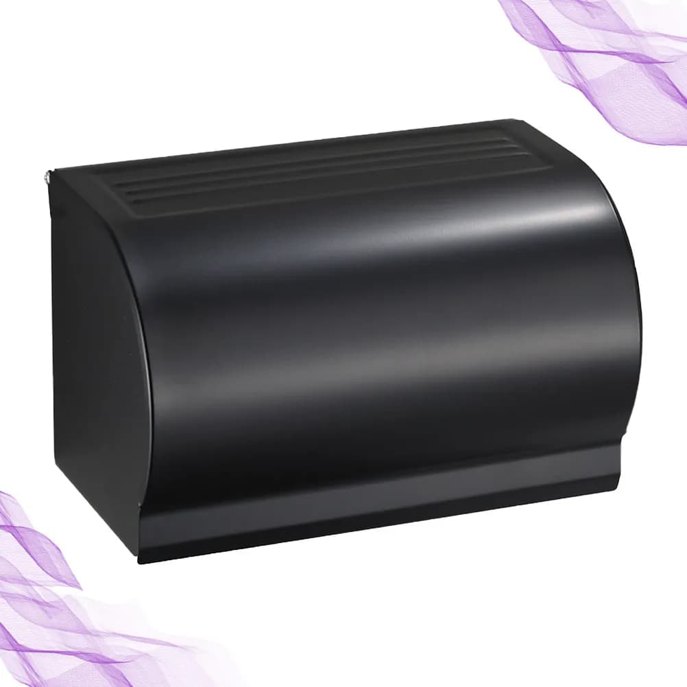 Black Tissue Paper Box Wall Mount Toilet Paper Holder Aviation Aluminum Rust Resistant Covered Design for Bathroom Aesthetic Use