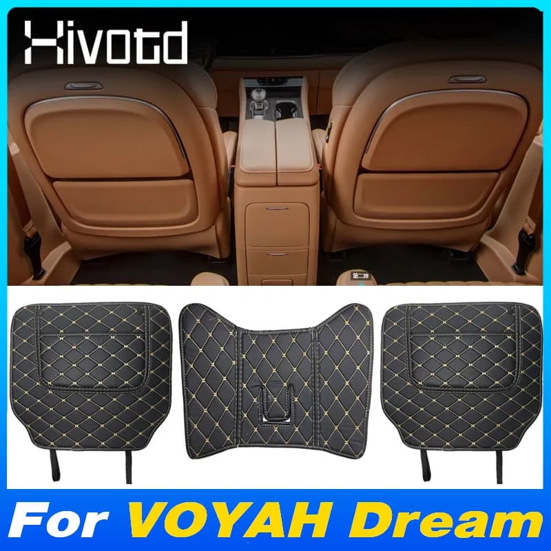 Auto in pelle PU Anti Kick Pad Organizer Tappetini per sedile posteriore Protezione parti di copertura Accessori interni impermeabili per VOYAH Dream 2024