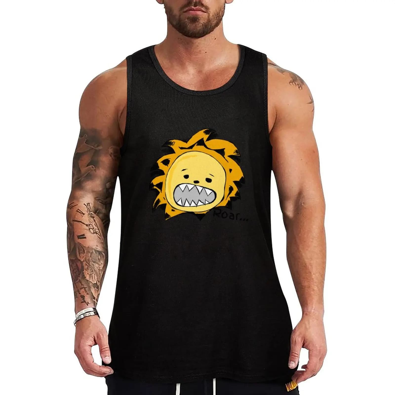 Canotta Beth Roars Little Lion, canotta da vacanza, canotta casual senza maniche, camicia da spiaggia