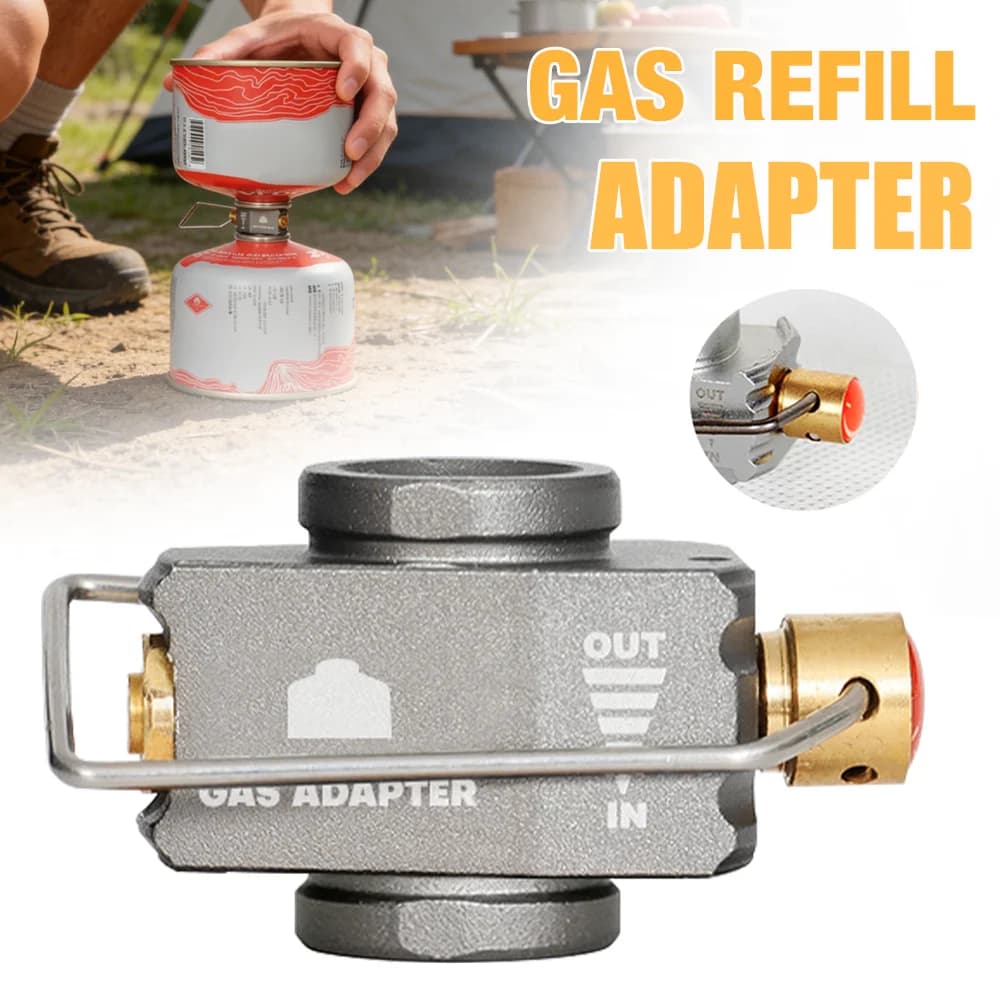 Adattatore leggero per ricarica di gas da campeggio, connettore multifunzione per ricarica di bombole di gas per fornelli da campeggio e per emergenze quotidiane, adattatore portatile per bombole di gas da campeggio