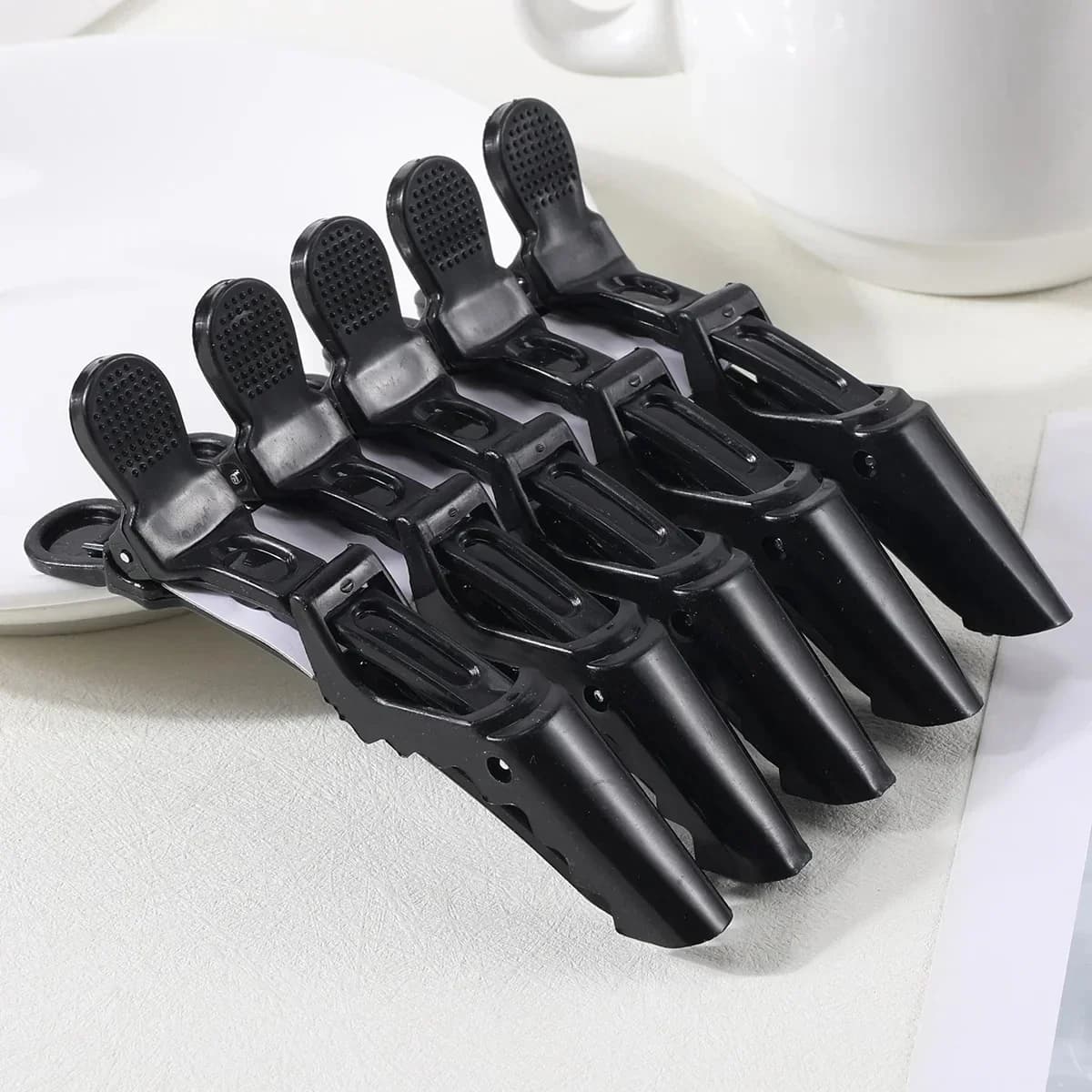 5PCS Morsetto per capelli in coccodrillo Morsetti per parrucchieri Artiglio per capelli in plastica Forcine per barbiere per strumenti per lo styling del salone Accessori per capelli