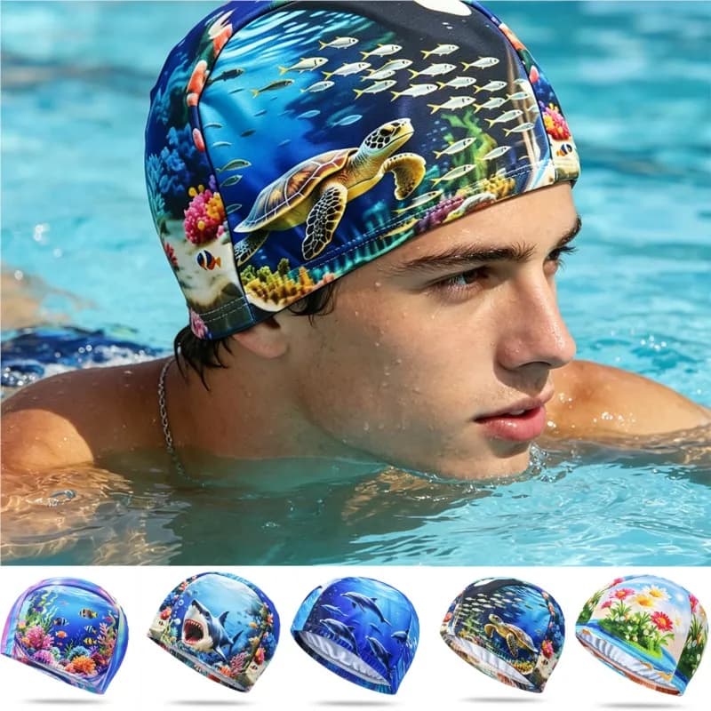 Pool Training Quick Dry Adult Swim Hat, Flexible Stretch Material, Secure Fit Swimming Cap For Recreational & Professional Use
