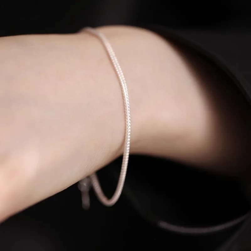 VENTFILLE bracciale in argento Sterling 925 estremamente Fine per donna ragazza chiglia catena semplicità gioielli versatili regalo Dropshipping