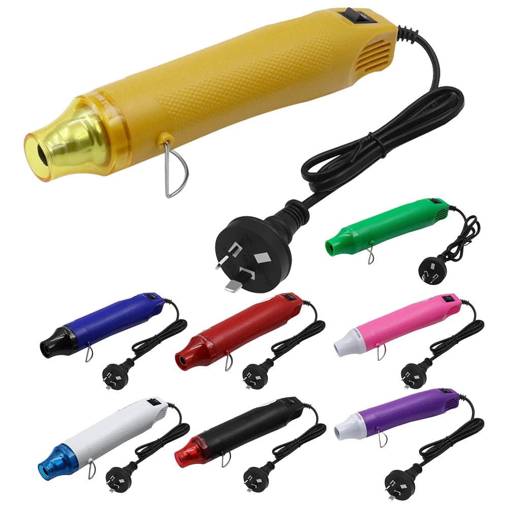 Pistola ad aria calda elettrica Calore rapido 300W Pistola di calore portatile Spina AU 220V Piccolo kit pistola ad aria calda per goffratura artigianale fai da te Confezione termoretraibile