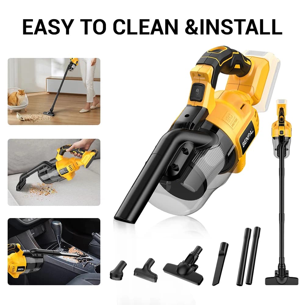 Aspirapolvere portatile senza fili Aspirapolvere elettrico da 500 W per batteria DeWalt/Makita/Milwaukee 18 V-20 V (senza batteria)