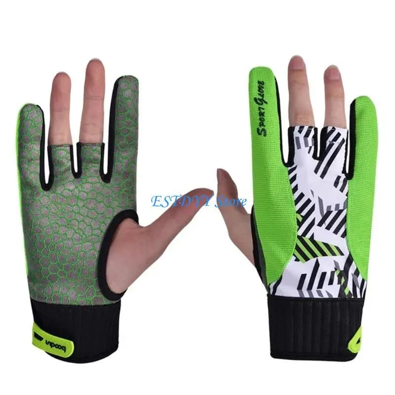 G6DE 1 paio guanti da bowling con impugnatura da bowling, guanti da polso per uomo, da bowling