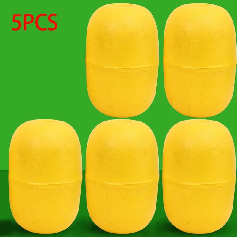 5 pz 4x6 cm Schiuma PVC Palla Galleggiante per Rete Da Pesca Gabbia Rete Strumento Acqua Tirare Rete Pesce Accessori Bobber Galleggiante Linea Corda Boa