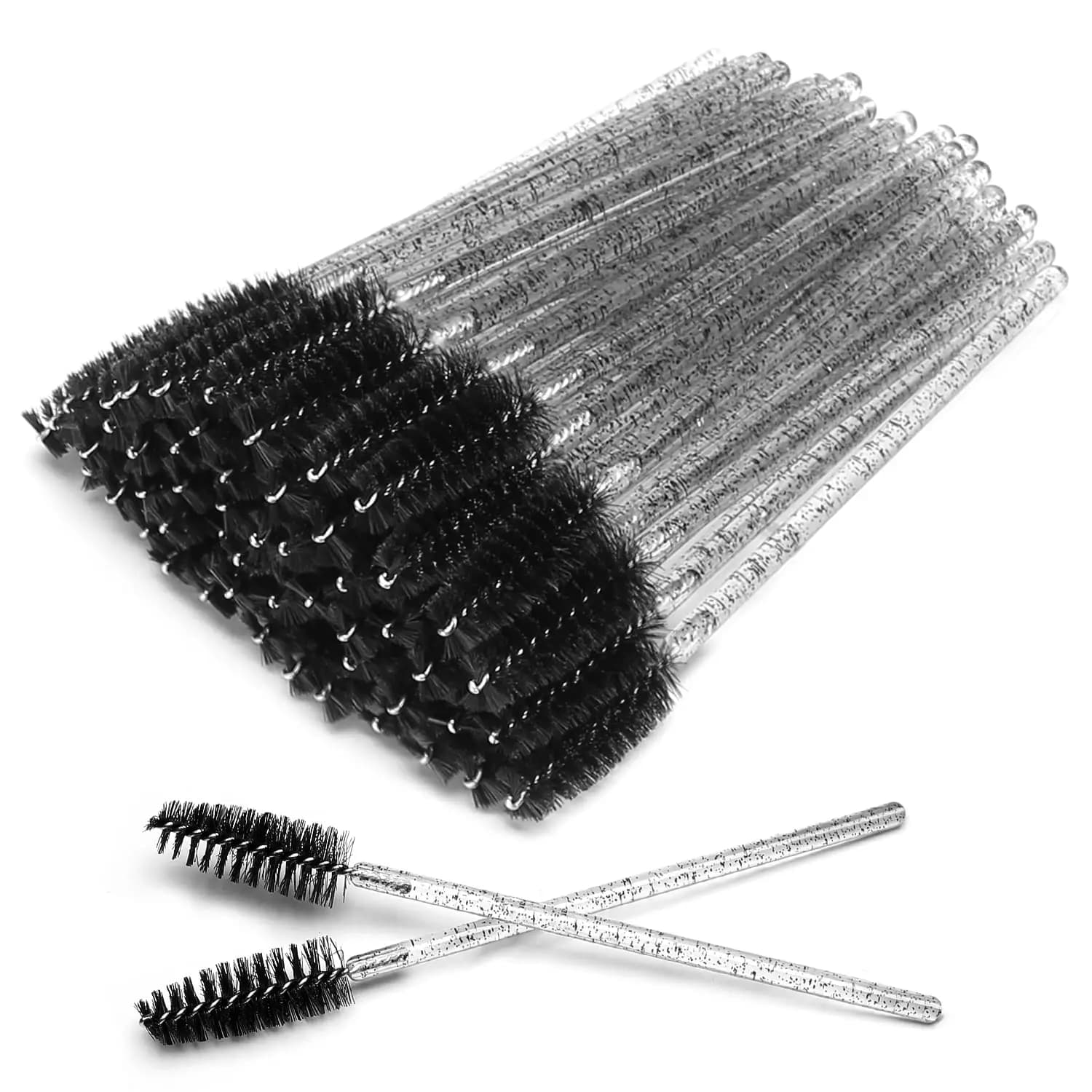 100-500 Pezzi di Spazzolini Monouso per Ciglia con Asta in Cristallo | Applicatore per Mascara e Bacchetta per Extension Ciglia | Strumento Professionale per il Trucco e la Bellezza