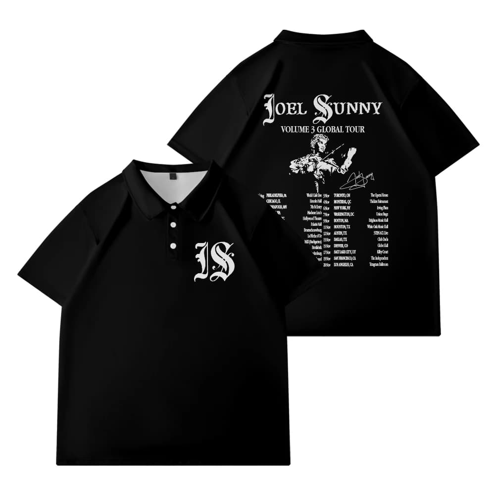 Joel Sunny Volume 3 Global Tour Merch Polo unisex T-shirt a maniche corte T-shirt da golf oversize casual ed elegante