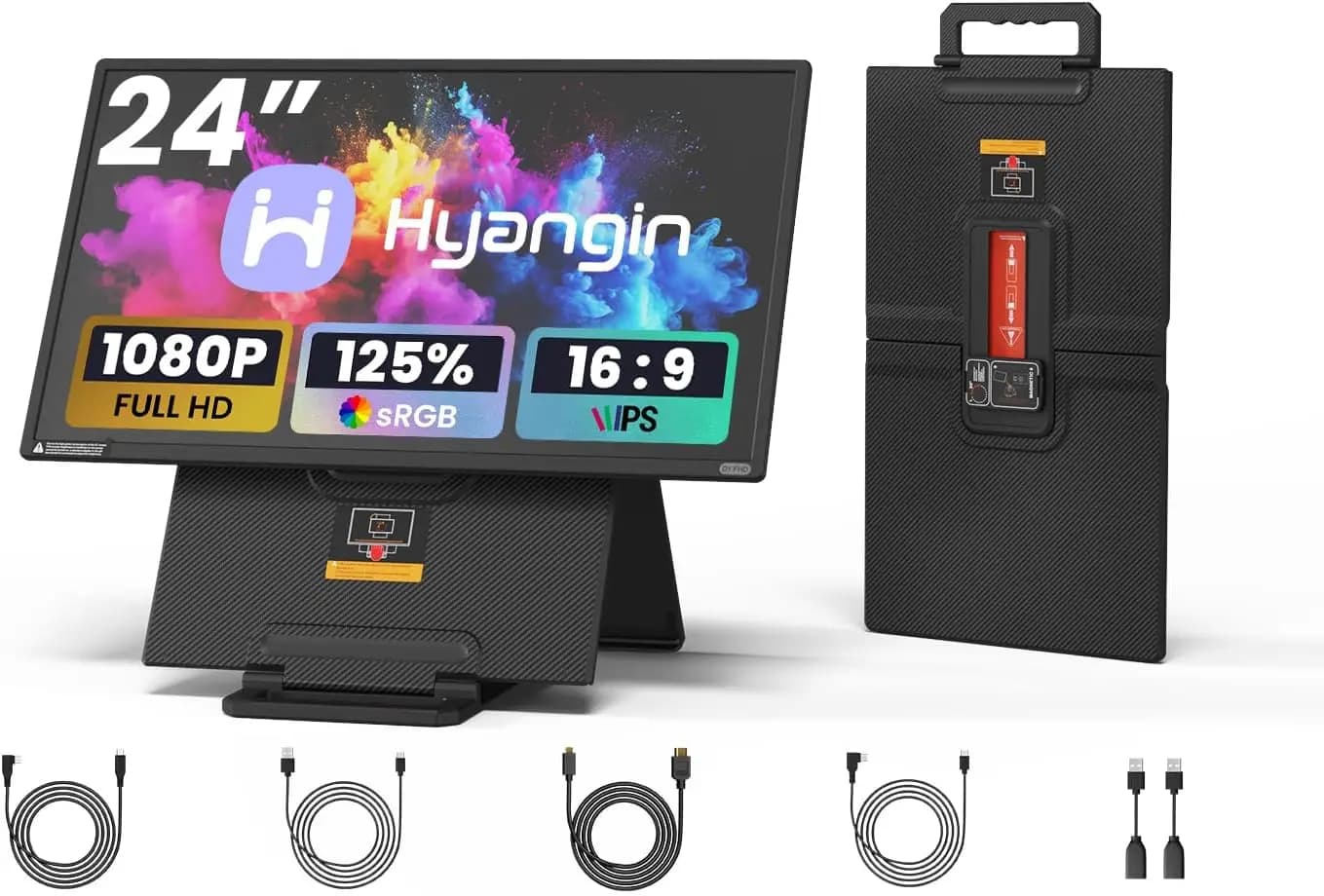 Monitor Portatile da 24 Pollici per Laptop, Versione Aggiornata 2026 con Schermo IPS FHD 1080P 100Hz e Supporto Regolabile